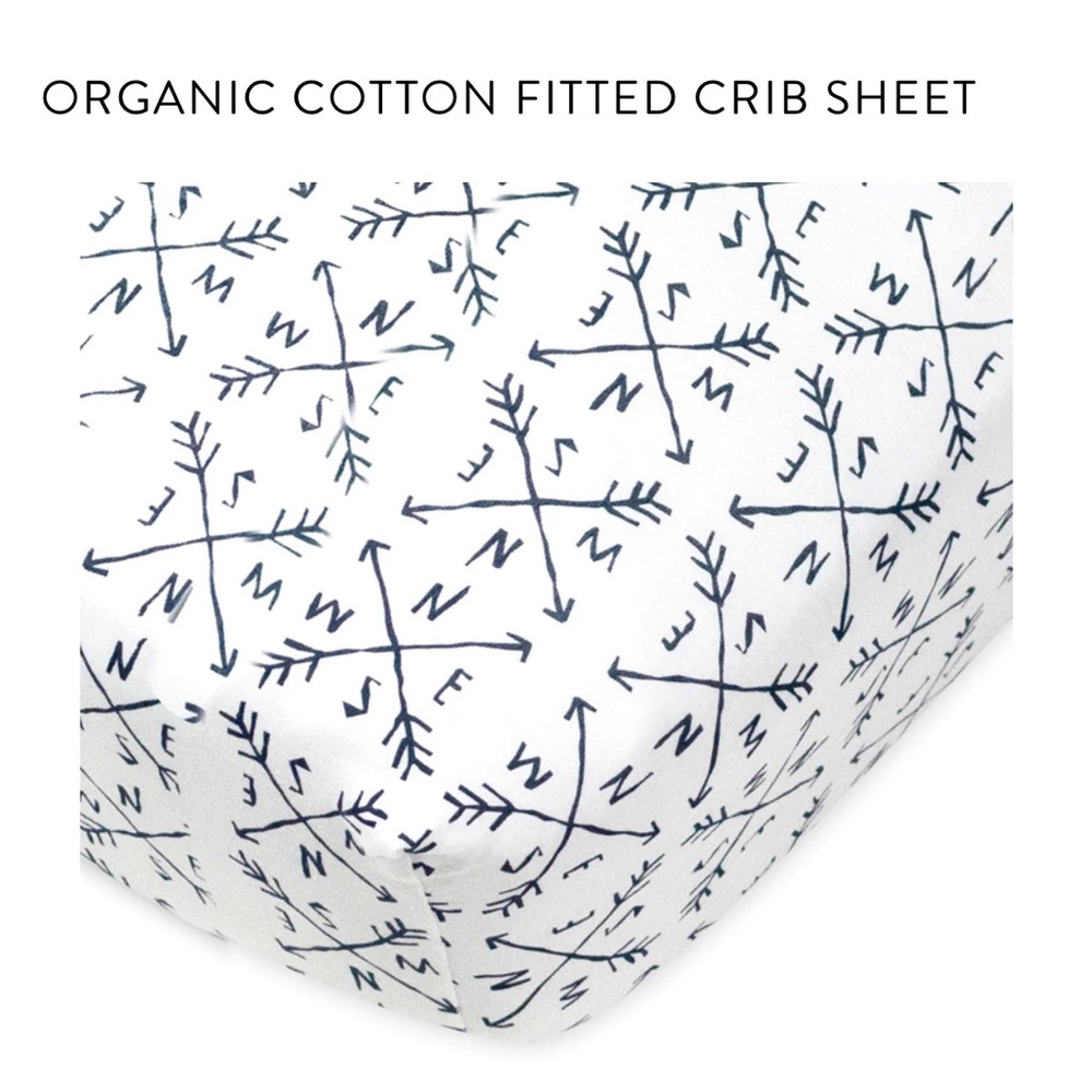 Honest Baby 100% Cotton Fitted Crib Sheet NWT Compass - Picture 11 of 12